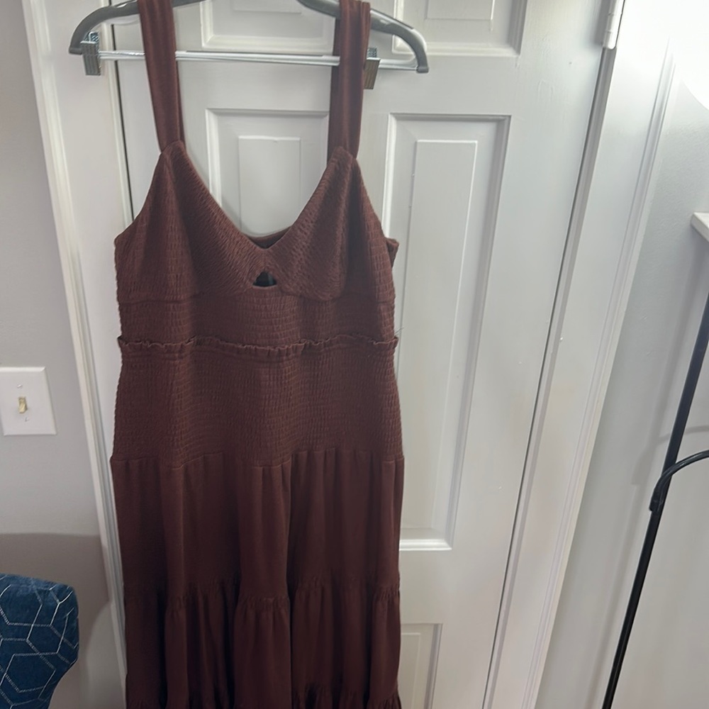 Anthropologie Ruched Tiered Maxi Dress New